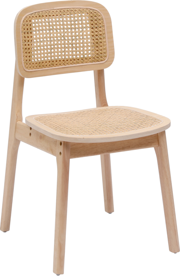 Spisebordsstol Nordlys Furniture Baia rattanstol beige med FSC-certificeret asketræ ergonomisk siddekomfort H80ÃB46ÃD49 cm